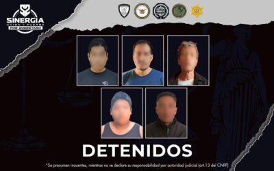 CINCO PERSONAS DETENIDAS TRAS CATEOS EN LA CAPITAL DEL ESTADO POR DELITOS CONTRA LA SALUD.