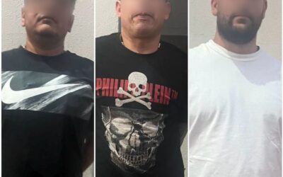 TRAS PERSECUCIÓN TRES HOMBRES ARMADOS FUERON DETENIDOS POR ELEMENTOS DE POES.