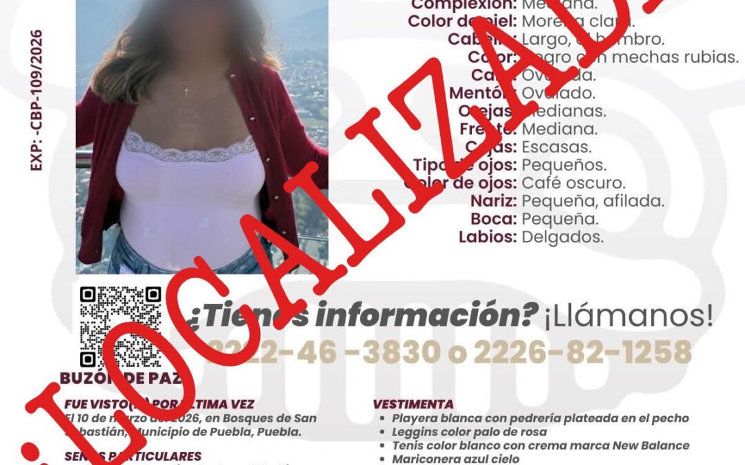 AUTORIDADES DE QUERÉTARO LOCALIZARON A UNA MUJER REPORTADA COMO DESAPARECIDA EN PUEBLA.