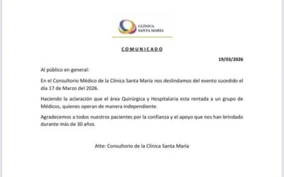 LA CLINICA SANTA MARÍA SE DESLINDA DE LOS HECHOS OCURRIDOS EN DONDE FALLECIÓ TRAS UNA PRESUNTA NEGLIGENCIA MÉDICA EL TITULAR DE PC DE HUIMILPAN.