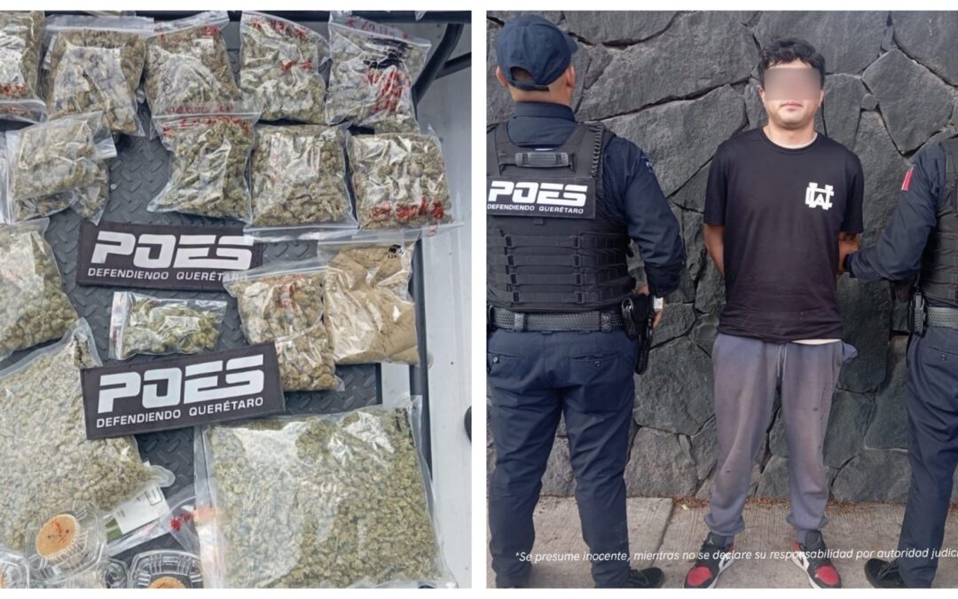 ELEMENTOS DE POES DETUVIERON A UN SUJETOS POR DELITOS CONTRA LA SALUD.