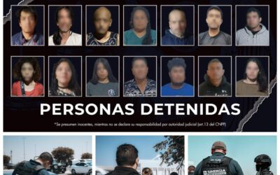 14 PERSONAS FUERON DETENIDAS TRAS DIVERSOS CATEOS REALIZADOS POR LA FISCALÍA GENERAL DEL ESTADO.