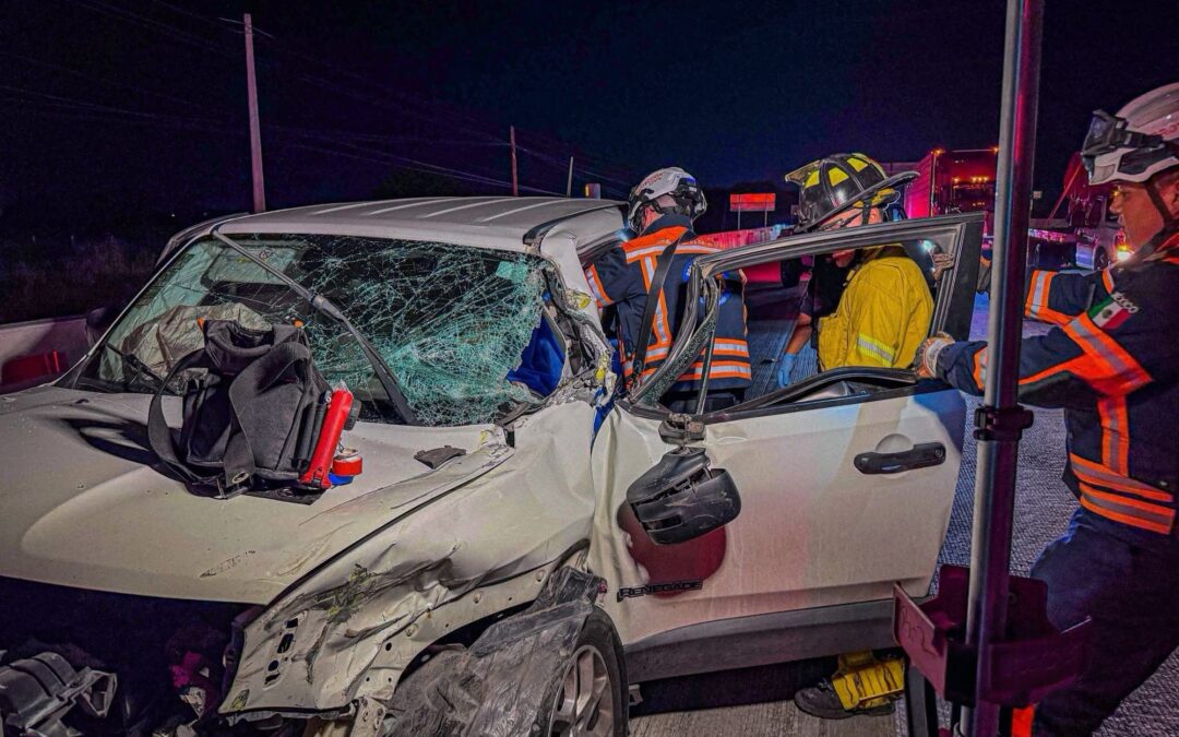QUEDA ATRAPADO TRAS CHOQUE EN LA CARRETA FEDERAL 57.