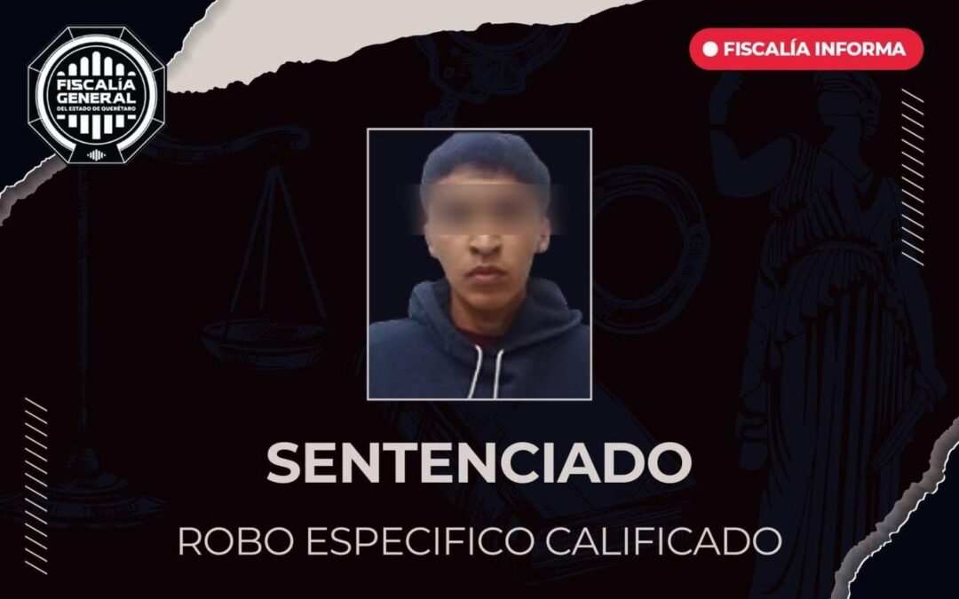SENTENCIADO A OCHO AÑOS DE PRISIÓN POR SU RESPONSABILIDAD EN AL MENOS OCHO ROBOS CON VIOLENCIA A TIENDAS DE CONVENIENCIA.