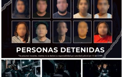 EN LAS ÚLTIMAS HORAS DIEZ PERSONAS FUERON DETENIDAS POR LA FGE POR DELITOS CONTRA LA SALUD.