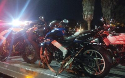 27 MOTOCICLETAS REMITIDAS AL CORRALÓN DURANTE UN OPERATIVO DE LA SSPMQ.