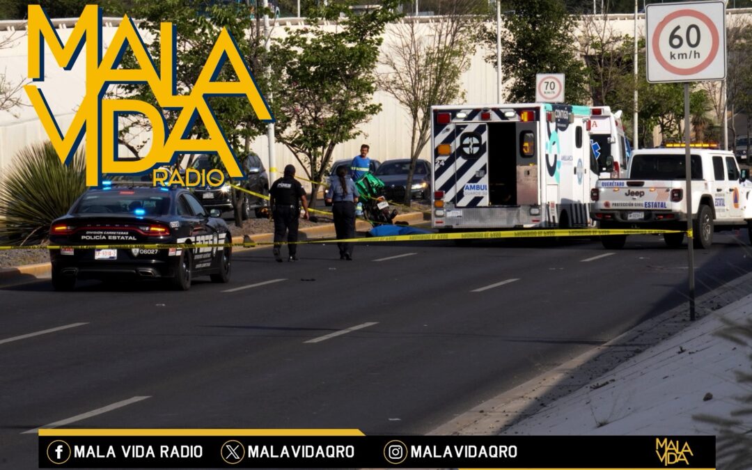 ACCIDENTE VEHICULAR DEJA SIN VIDA A UN MOTOCICLISTA EN EL BULEVAR BERNARDO QUINTANA.