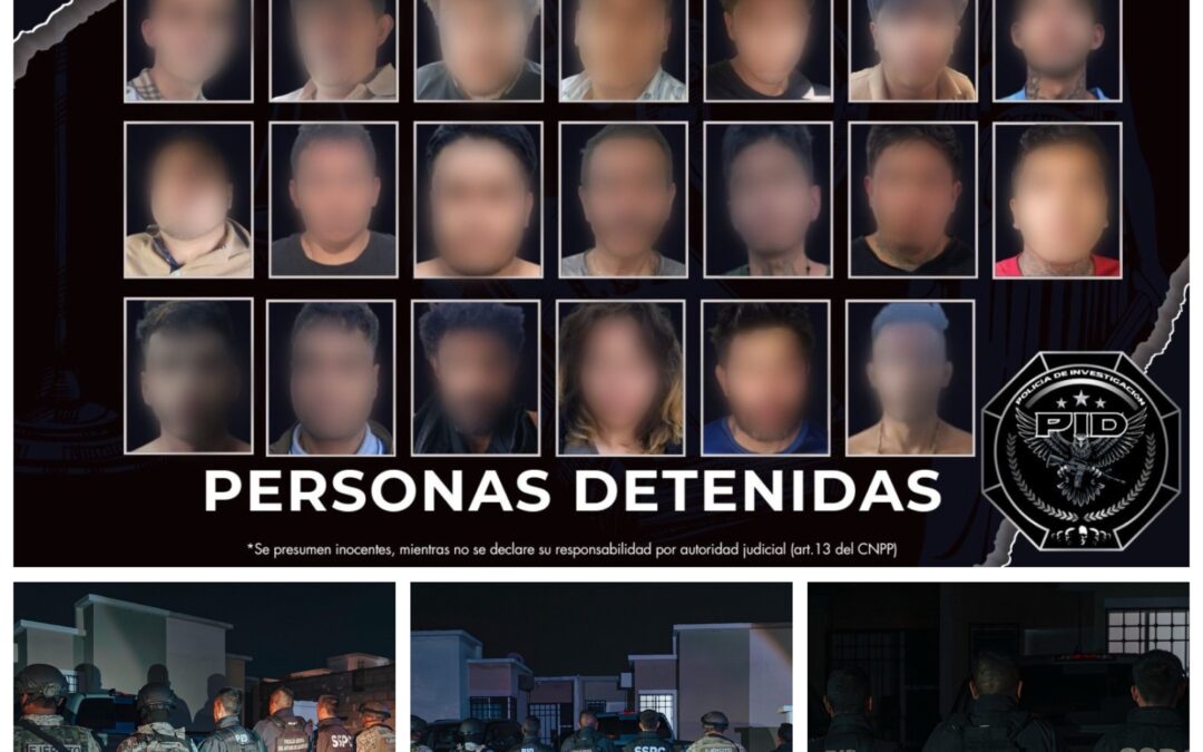 20 DETENIDOS DURANTE CATEOS POR PARTE DE LA FGE EN LOS MUNICIPIOS DE QUERÉTARO Y CORREGIDORA.