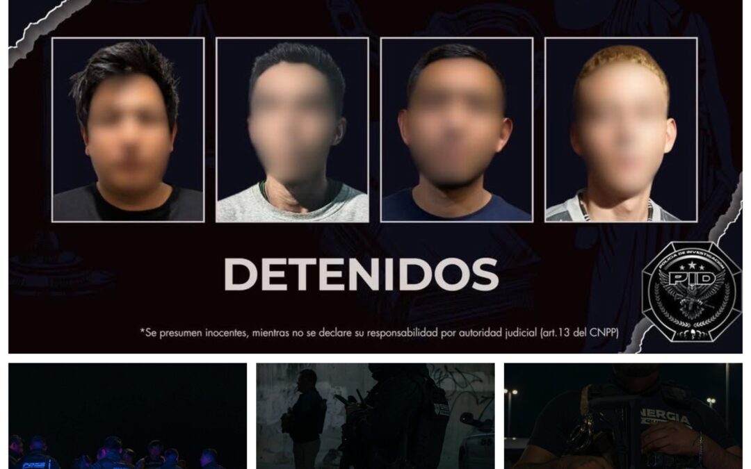 CUATRO PERSONAS FUERON DETENIDAS TRAS LA EJECUCIÓN DE DIVERSOS CATEOS POR PARTE DE LA FGE.