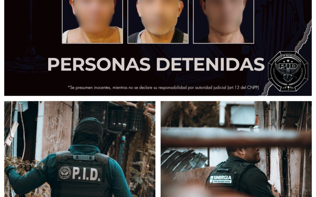 TRES PERSONAS DETENIDAS POR LA FGE EN LA SIERRA GORDA POR NARCOMENUDEO.