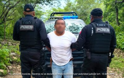 ELEMENTOS DE LA POLICÍA ESTATAL DETIENEN A UN HOMBRE QUIEN SE ENCONTRABA ARMADO, EN JALPAN.