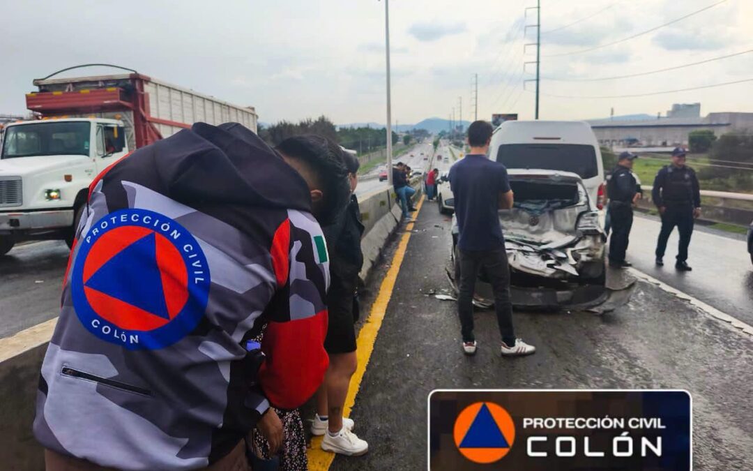SE REGISTRA ACCIDENTE VEHICULAR TIPO CARAMBOLA SOBRE LA CARRETERA A BERNAL EN EL MUNICIPIO DE COLÓN.