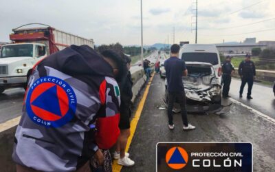 SE REGISTRA ACCIDENTE VEHICULAR TIPO CARAMBOLA SOBRE LA CARRETERA A BERNAL EN EL MUNICIPIO DE COLÓN.