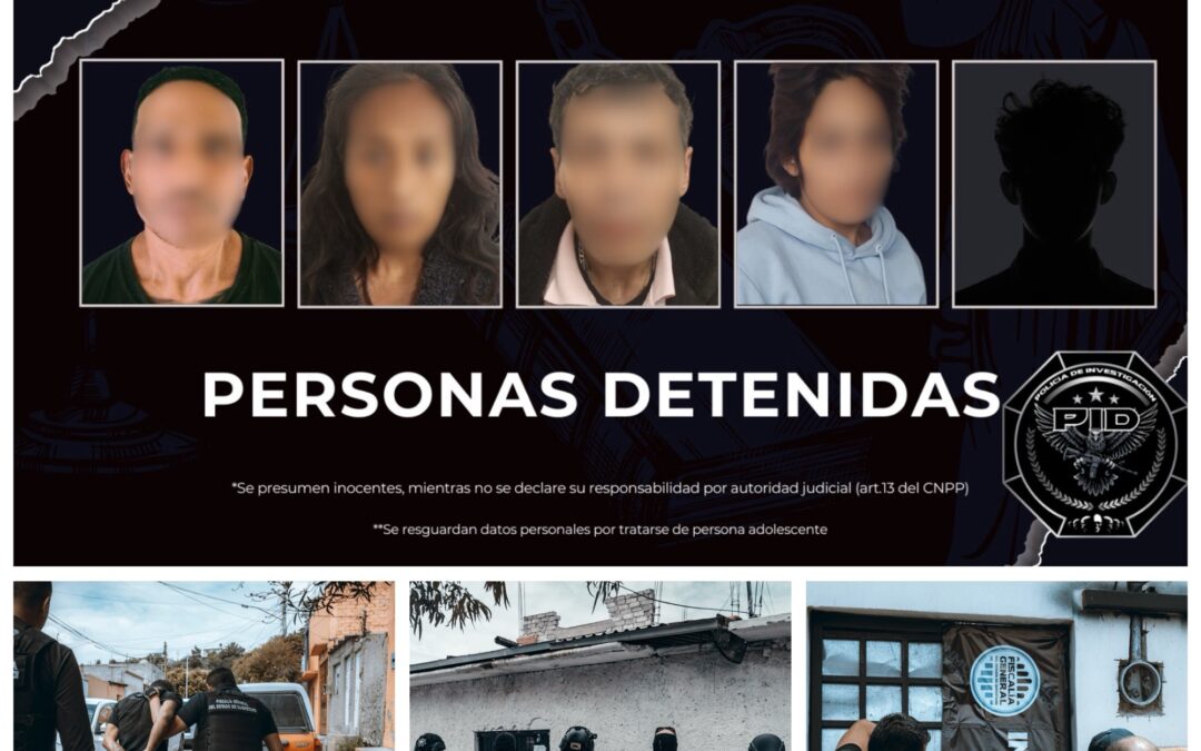 LA FGE ASEGURÓ A CINCO PERSONAS DURANTE CATEOS REALIZADOS EN EL MUNICIPIO DE QUERÉTARO.