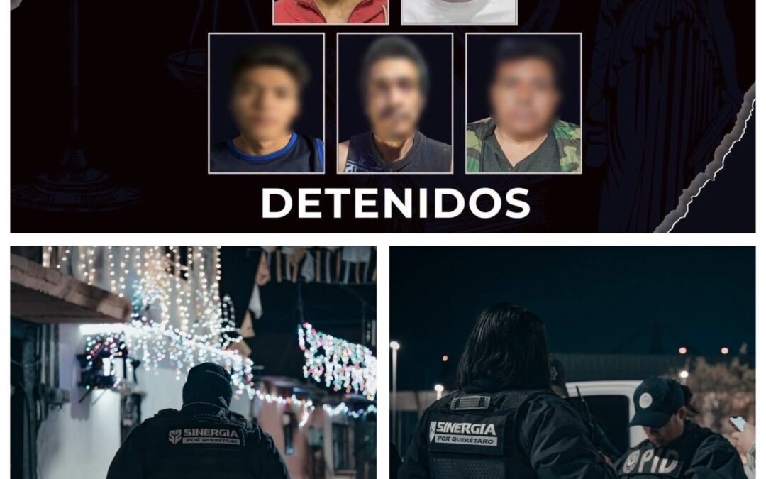 CINCO PERSONAS DETENIDAS DURANTE LA EJECUCIÓN DE DIVERSOS CATEOS EN EL MUNICIPIO DE QUERÉTARO.