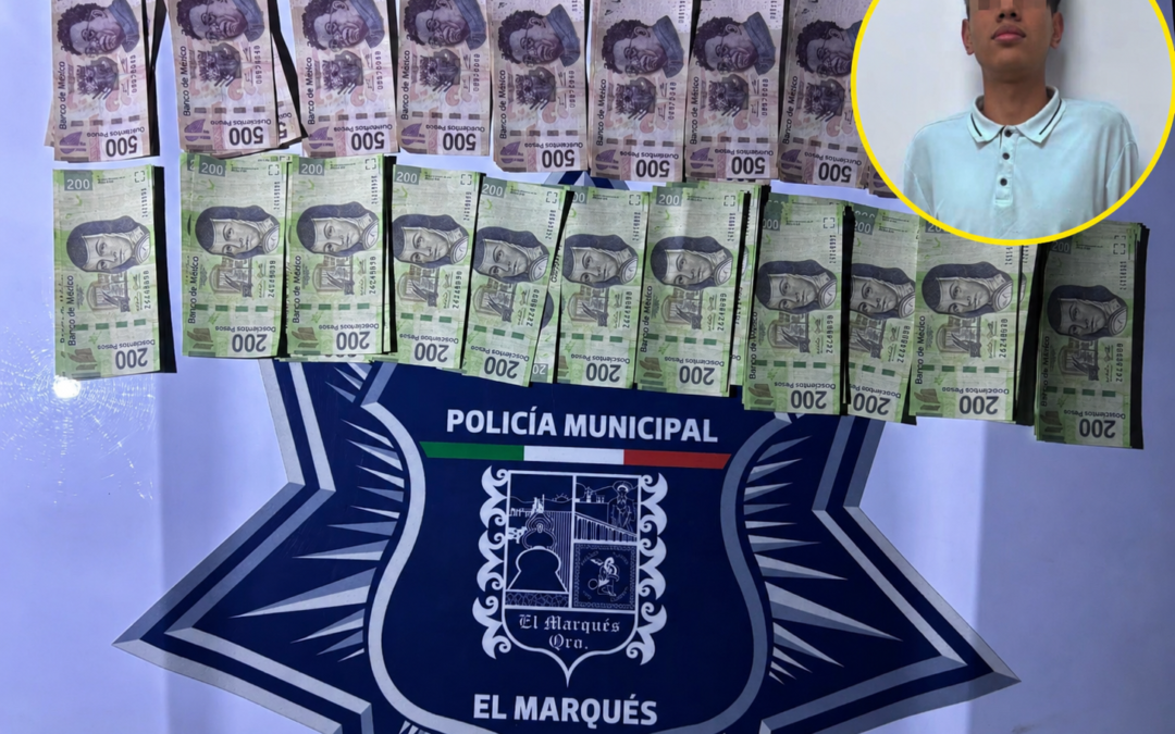 POLICÍAS DE EL MARQUÉS DETUVIERON A UN HOMBRE EN POSESIÓN DE DROGAS Y BILLETES FALSOS.