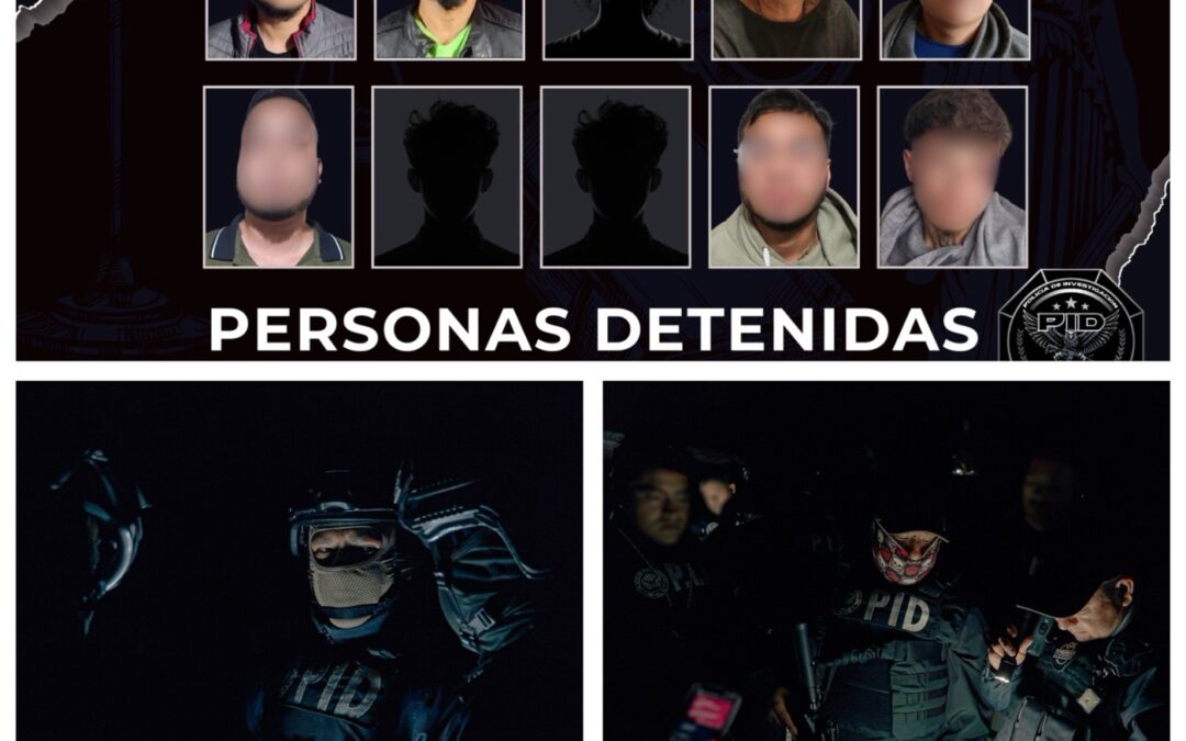 DIEZ PERSONAS DETENIDAS ENTRE ELLOS TRES MENORES DE EDAD DURANTE LA EJECUCIÓN DE CATEOS POR PARTE DE LA FGE.