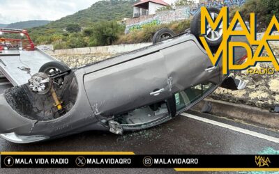 APARATOSA VOLCADURA SE REGISTRÓ SOBRE EL ANILLO VIAL FRAY JUNÍPERO SERRA.